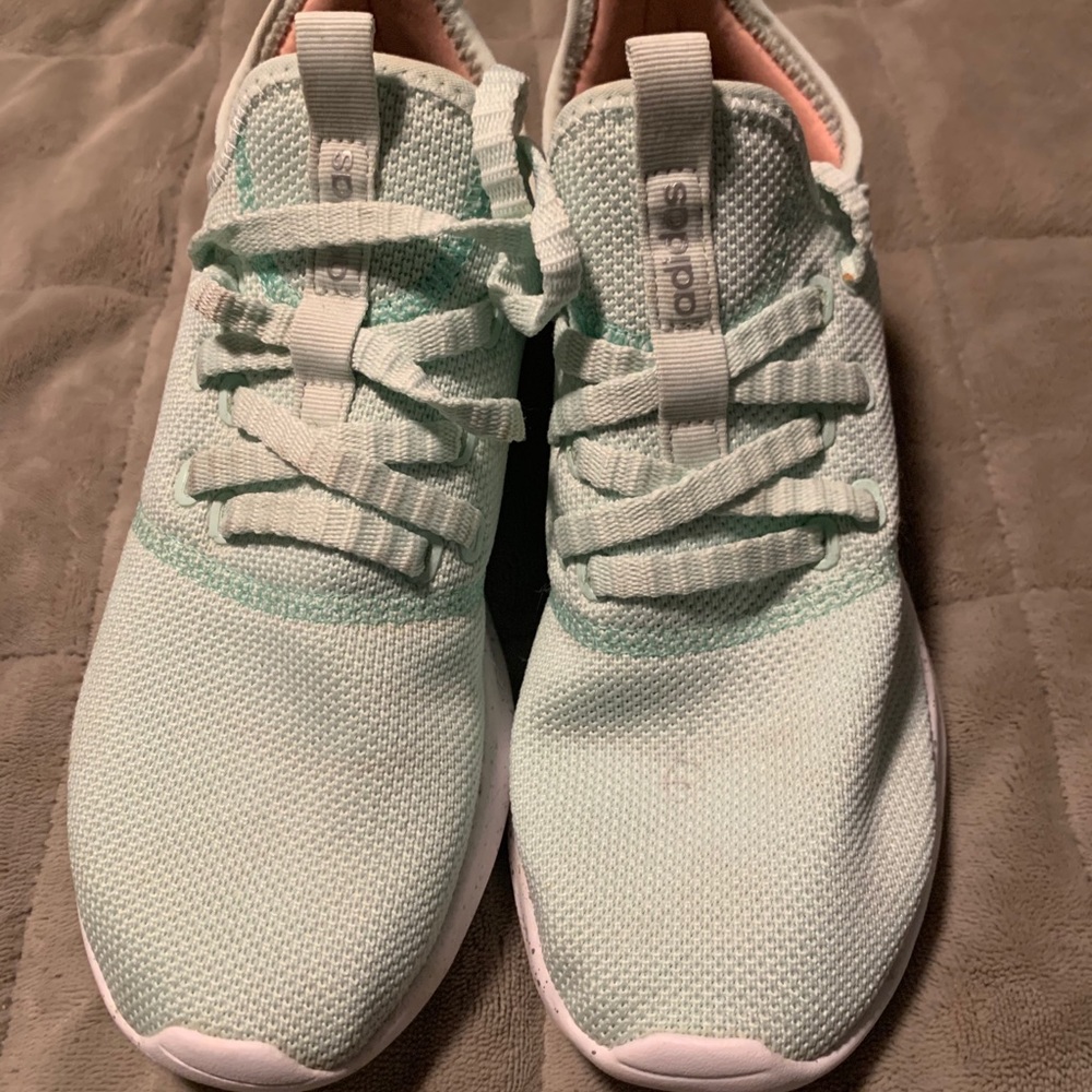Adidas cloud foam mint green tennis shoe